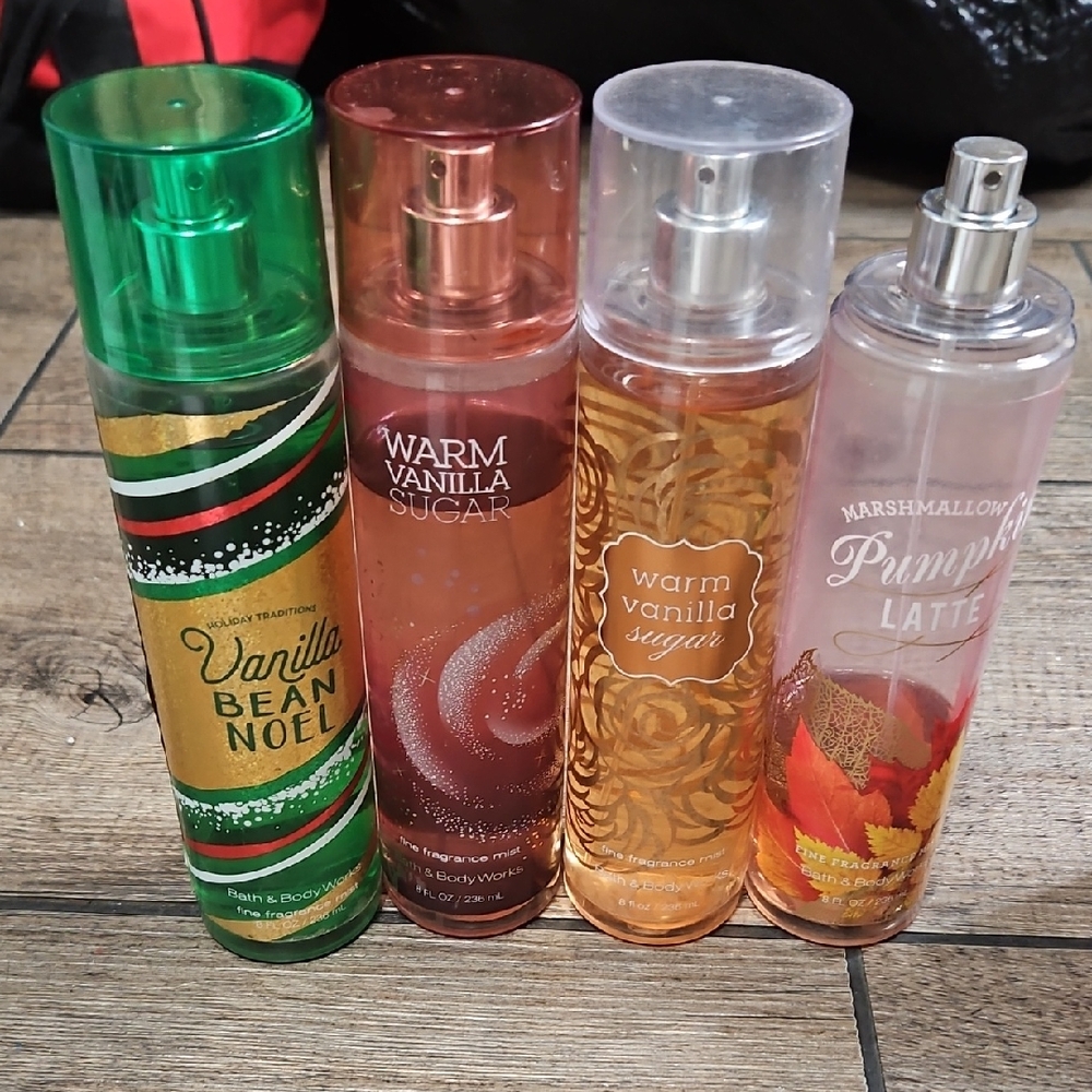 Bath & Body Works Fragrance Mist Collection - Green, Red, Orange, White